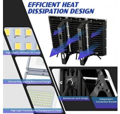 YIBEYYDS LED 투광 조명 300W, 30000ML 7000K 슈퍼 밝은 LED 경기장 조명, Led 경기장 투광 조명 조정 가능한 조명 각도, IP67 방수 LED 투광 조명 야외 정원, 잔디밭, 마당, 경기장