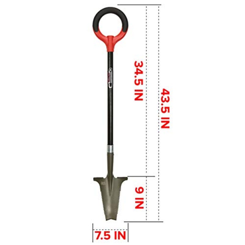 Radius Garden 23311 Root Slayer 다년생 삽, 레드 & 10211, 인체공학적 알루미늄 손 제초기, 레드