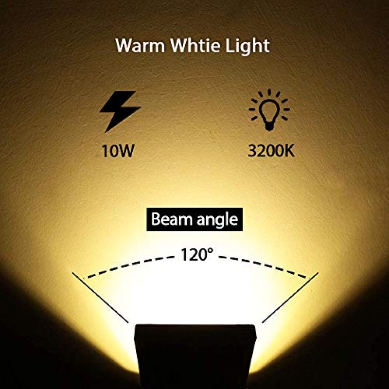 Lysed 10W 저전압 LED 조경 조명, Bowfishing 조명 정원 통로, 마당, 잔디밭, 벽, 나무 조명용 따뜻한 흰색 12V 스포트라이트, 스파이크 스탠드가 있는 야외 스포트라이트(10팩)