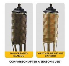 TIKI 브랜드 내후성 코팅 토치, 가정, 정원, 파티오용 야외 장식 대나무 소재 12팩 57, 1120116, 12팩, 천연, 12팩