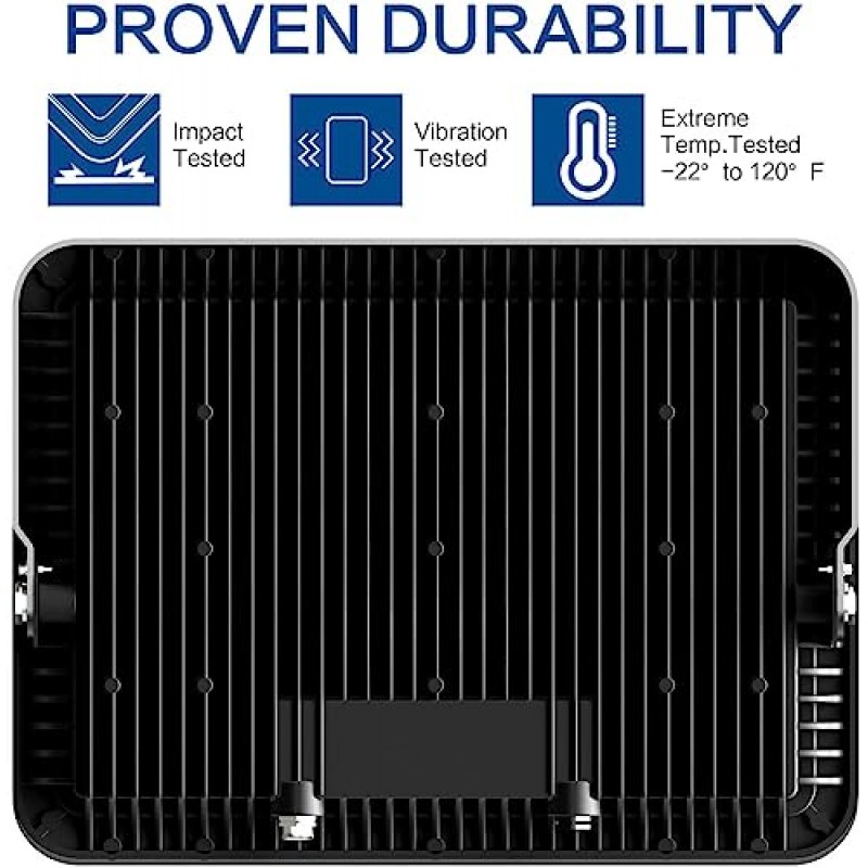 MORSEN 2팩 400W LED 투광 조명, 40000lm 실외 투광 조명(UL 인증 플러그 포함), IP66 방수 5000K 일광 흰색 차고, 정원 잔디밭, 운동장, 농구장