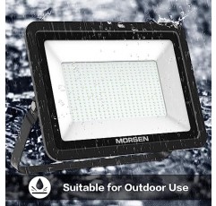 MORSEN 2팩 400W LED 투광 조명, 40000lm 실외 투광 조명(UL 인증 플러그 포함), IP66 방수 5000K 일광 흰색 차고, 정원 잔디밭, 운동장, 농구장