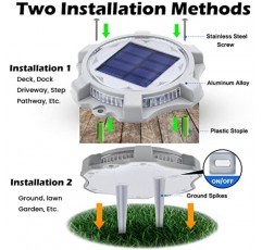 SIEDiNLAR 태양광 데크 조명 야외 2가지 모드 LED 진입로 마커 도크 라이트 계단 산책로용 방수 지상 계단 통로 마당 도로 정원 12팩(파란색/빨간색)