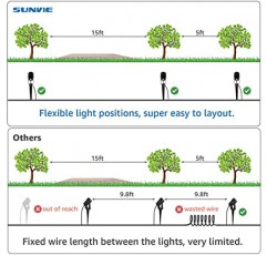 마당용 SUNVIE 스포트라이트, 변압기 65FT 와이어 및 커넥터가 포함된 저전압 조경 조명 키트, 주택용 3000K 스포트라이트, 방수 정원 조명 야외 전기, 8팩