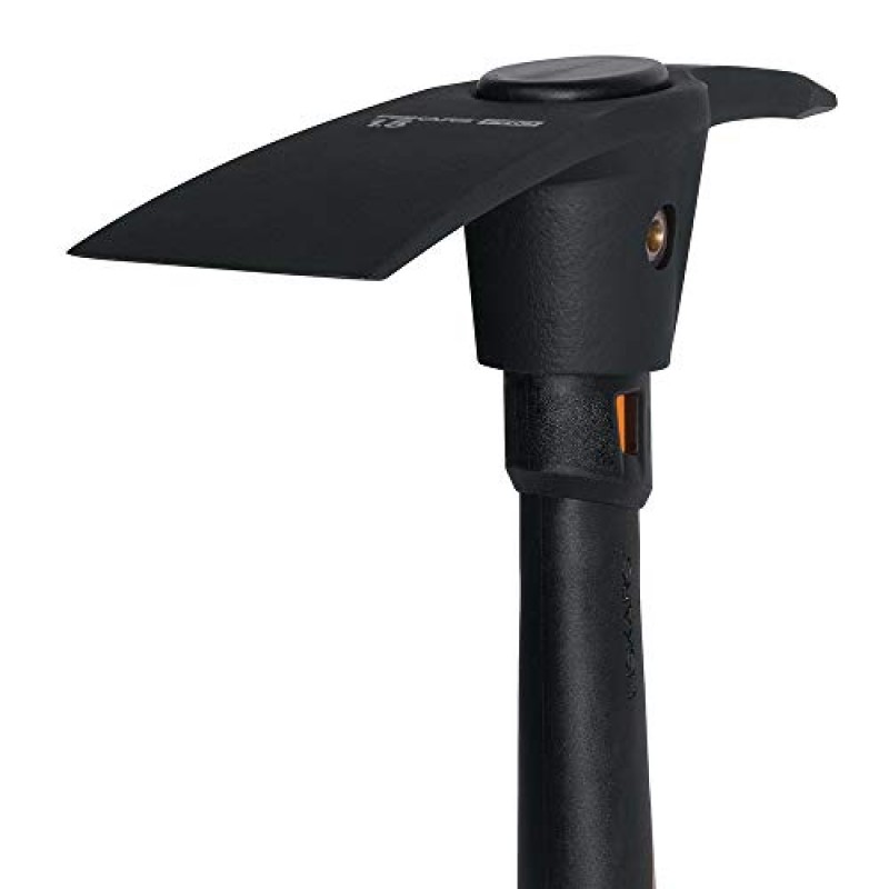 Fiskars 751220-1001 Pro IsoCore 픽/매톡, 1.5파운드, 오렌지/블랙 & 384490-1002 잡초 제거, 땅 파기, 원예용 삽, 손 갈퀴 및 스페이드가 포함된 정원 스크래치 도구 세트, 블랙/오렌지