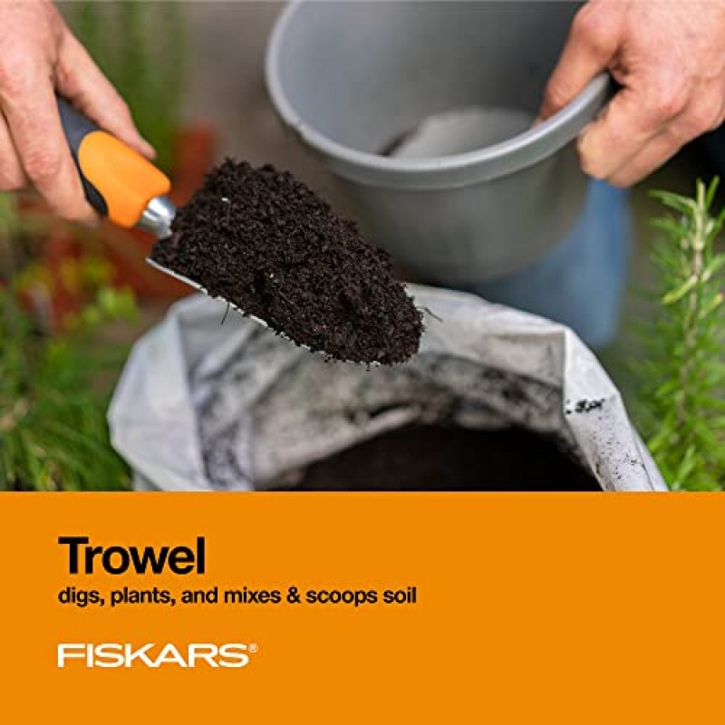 Fiskars 751220-1001 Pro IsoCore 픽/매톡, 1.5파운드, 오렌지/블랙 & 384490-1002 잡초 제거, 땅 파기, 원예용 삽, 손 갈퀴 및 스페이드가 포함된 정원 스크래치 도구 세트, 블랙/오렌지