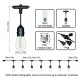 야외 스트링 조명 LED 100FT 상업 등급 헤비 듀티 30 소켓 32 비산 방지 포함 파티오 시장 카페용 예비 S14 밝기 조절 가능 플라스틱 에디슨 전구 2개 포함