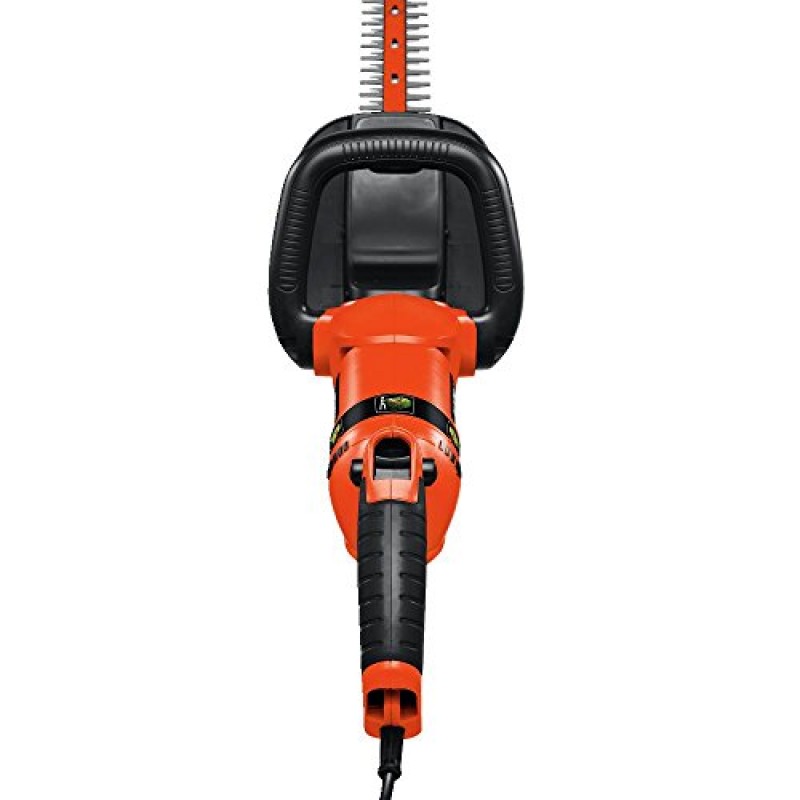 BLACK+DECKER 헤지 트리머, 회전 핸들, 이중 블레이드 액션 블레이드, 3.3암페어, 24인치(HH2455)