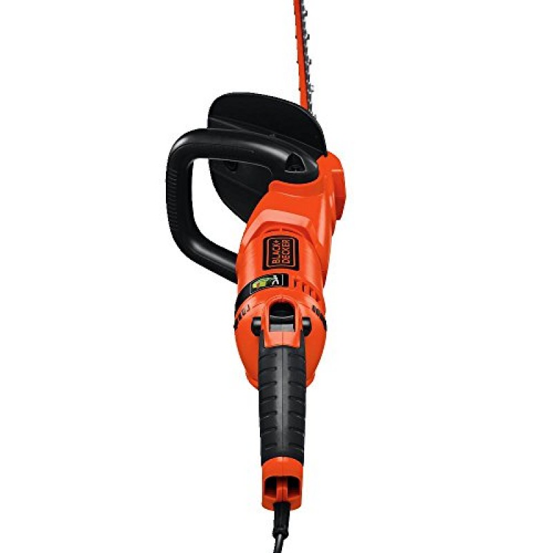 BLACK+DECKER 헤지 트리머, 회전 핸들, 이중 블레이드 액션 블레이드, 3.3암페어, 24인치(HH2455)