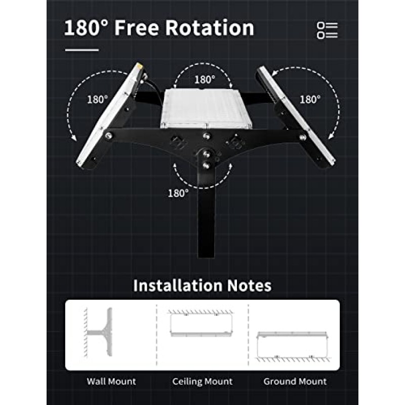 papasbox 300W LED 투광 조명 야외, 24000LM 야외 보안 조명, 3000K 따뜻한 흰색 LED 경기장 조명, IP65 방수 야외 조명 경기장 잔디 경기장 마당 차고