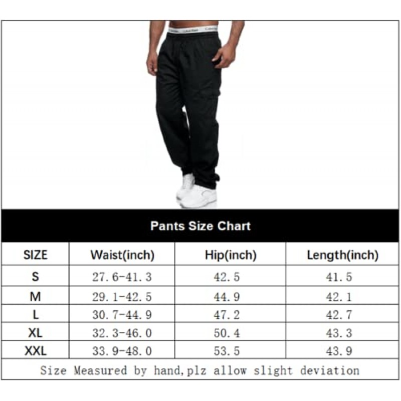 THWEI 남성용 카고 바지 캐주얼 드로스트링 운동용 조깅 스포츠 아웃도어 바지