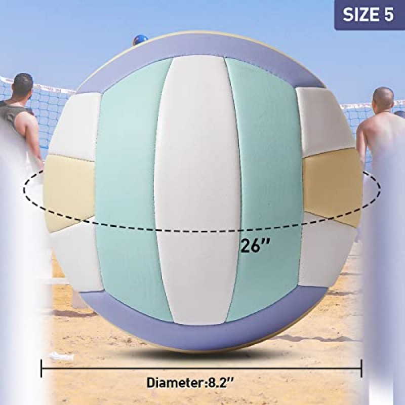 SYNGUCK 크기 5 배구, 공식 소프트 실내 실외 배구 스포츠 훈련 게임 청소년, 청소년, 성인을위한 놀이 공