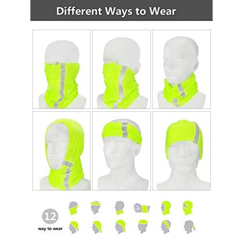 8 조각 남성용 반사 목 각반 Balaclava 페이스 커버 사이클링 용 통기성 두건 태양 보호 야외 스포츠