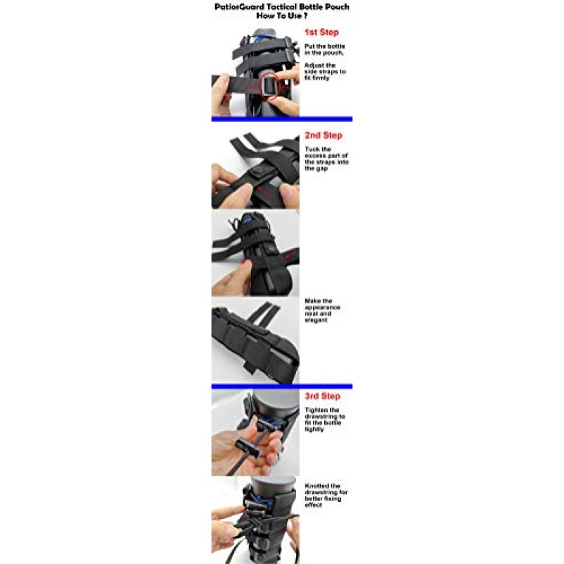 Molle 시스템용 PatiosGuard 전술 물병 주머니, 조정 가능한 야외 스포츠 주전자 캐리어 홀더(3가지 색상 사용 가능)