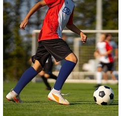 어린 이용 Raigoo 축구 양말 (4-11 세), 청소년 남학생 및 여학생을위한 스포츠 운동 팀 무릎 높이 양말