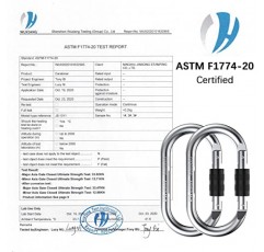 오크-스포츠 캐리비너 클립, 클라이밍 카라비너(25kn=5600lbs), 헤비 듀티 카라비너 ​​클립, 리깅, 로프, 해먹용 다용도, 풀업 바(2팩)에는 적합하지 않음