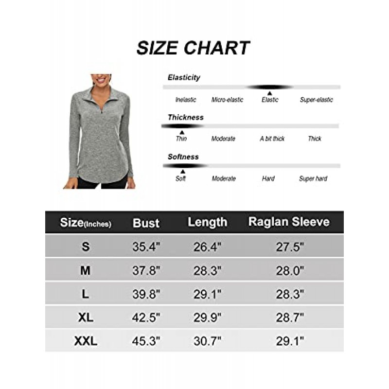 LURANEE 여성용 UPF 50+ 긴 소매 1/4 지퍼 풀오버 ​​운동용 하이킹 러닝 운동 상의