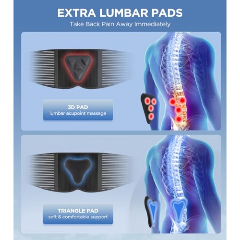 3D 요추 패드가 있는 허리 통증 완화를 위한 CAMRIER 등 보호대, 남성/여성용 대체 스트립이 있는 6X 등 지지 벨트, 허리 디스크, 좌골 신경통을 위한 부드러운 통기성 메쉬 패브릭 요추 지지대