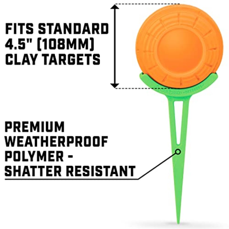 GoSports 야외용 클레이 타겟 홀더 - 클레이 클로 행거 또는 그라운드 스테이크의 클레이 캐디 중에서 선택하세요. 사격 연습을 위한 다용도 타겟 홀더입니다.
