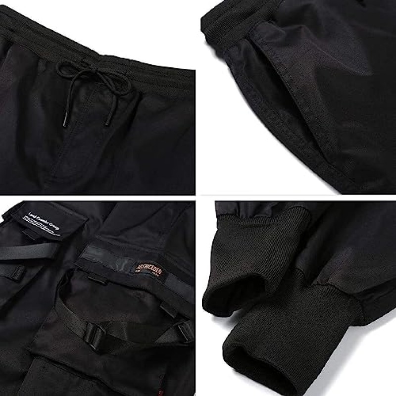 Aelfric Eden Mens 조깅 바지 긴 멀티 포켓 야외 패션 캐주얼 조깅 Drawstring이있는 멋진 바지