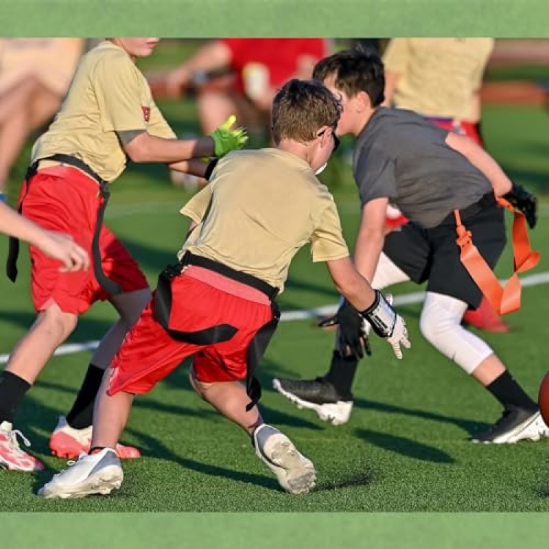 Wettarn Flag Football Set 16 플레이어 플래그 축구 벨트 및 플래그 세트 어린이 성인 플레이어 야외 스포츠 훈련 세트