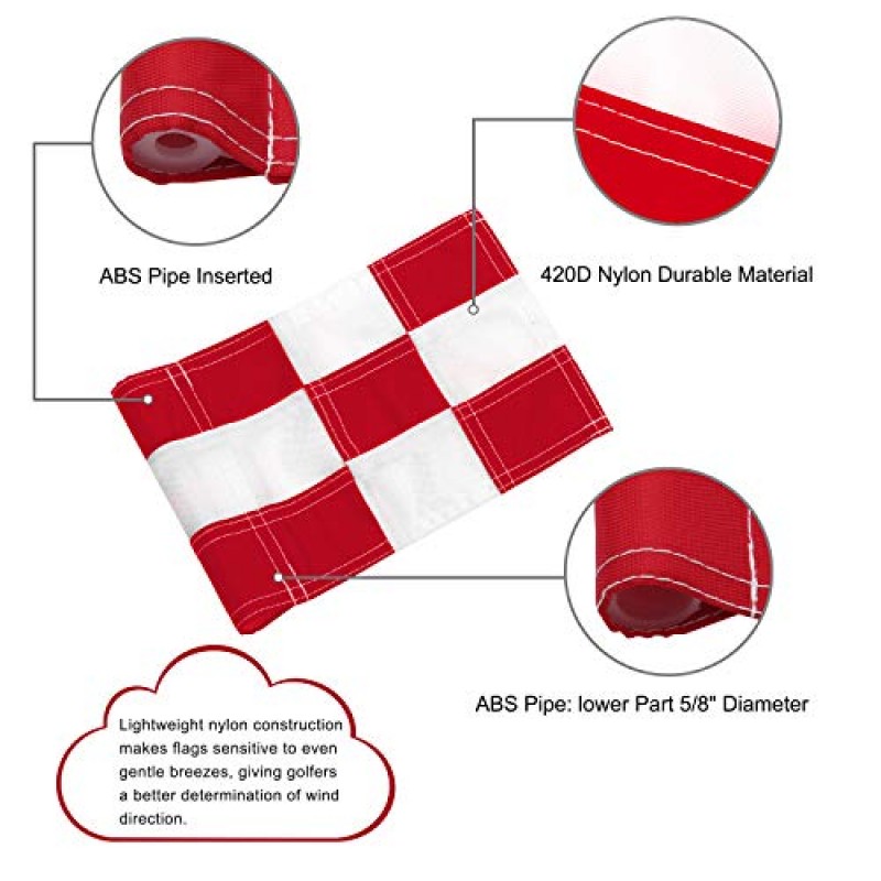 KINGTOP 골프 깃대 미니, 야드용 그린 플래그 퍼팅, 모든 3피트, 양면 번호 골프 플래그, 골프 핀 플래그 홀 컵 세트, 휴대용 2섹션 디자인, 선물 아이디어