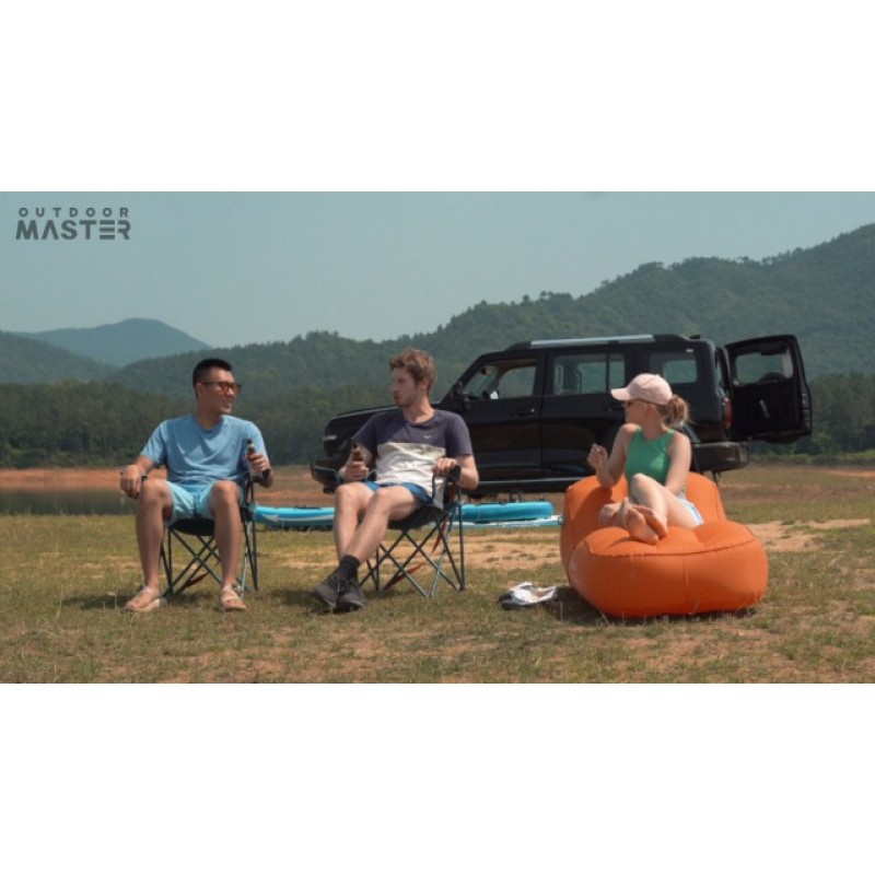 OutdoorMaster 20PSI 고압 SUP 공기 펌프 The Shark - 지능형 이중 단계 팽창 및 자동 꺼짐 기능, 수축 기능, 12V DC 자동차 커넥터, 팽창식 스탠드업 패들 보드, 보트용