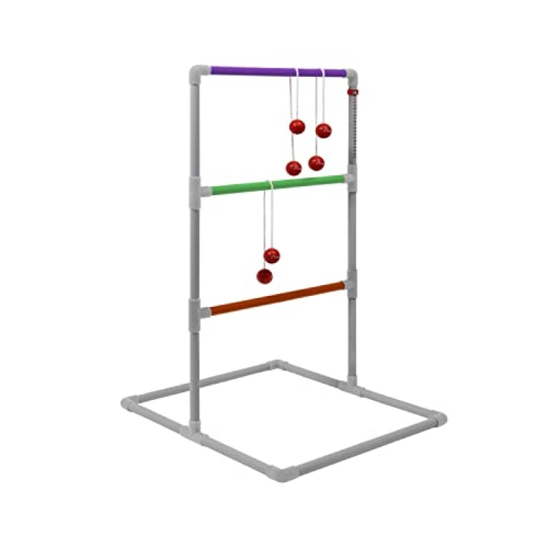 챔피언 스포츠 디럭스 야외 사다리 볼 게임: 뒷마당 파티, 캠핑 및 해변 게임 볼라스 공 및 운반 케이스가 포함된 성인 및 어린이를 위한 사다리 골프 세트