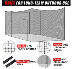 야구 배팅 케이지 네트 헤비 듀티 소프트볼 타격 연습 네트 휴대용 피칭 케이지 네트, 홈 뒷마당 야외용 스포츠 배리어 네트 훈련 장비(프레임은 포함되지 않음)