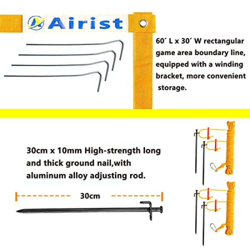 강철 처짐 방지 시스템, 조정 가능한 알루미늄 폴, 뒤뜰 및 해변용 전문 배구 네트 세트, 배구 및 휴대용 가방을 갖춘 Airist 헤비 듀티 배구 네트 야외
