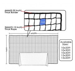 Amazgolf 축구 목표를 위한 20ft,30ft,40ft 축구 네트, 축구 네트 축구 백스톱 네트 하이, 임팩트 스포츠 연습 장벽 그물, 나일론 축구공 타격 그물 하키 네트, 라크로스 그물