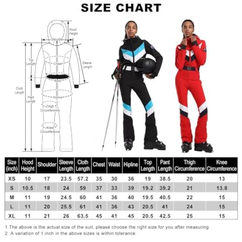 GSOU 스노우 스키 복 여성 원피스 스노우 보드 겨울 Onesies 야외 스포츠를위한 방수 방풍 Snowsuit 점프 슈트