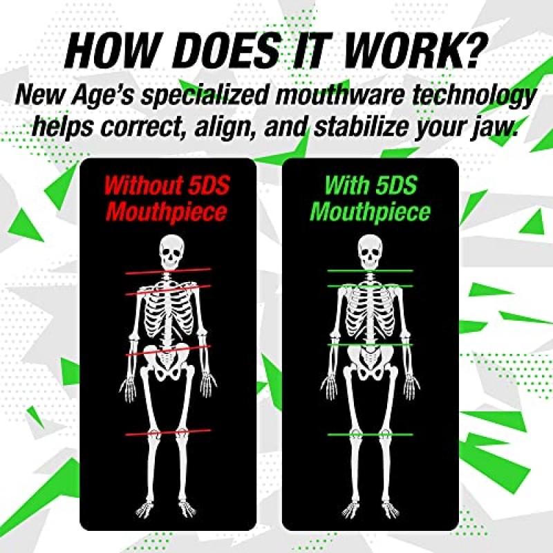 2팩 뉴 에이지 퍼포먼스 5DS 범용 피트니스 마우스 피스, 지구력, HIIT, 역도 및 모든 비접촉 스포츠를 위한 운동 성능 향상, 블랙