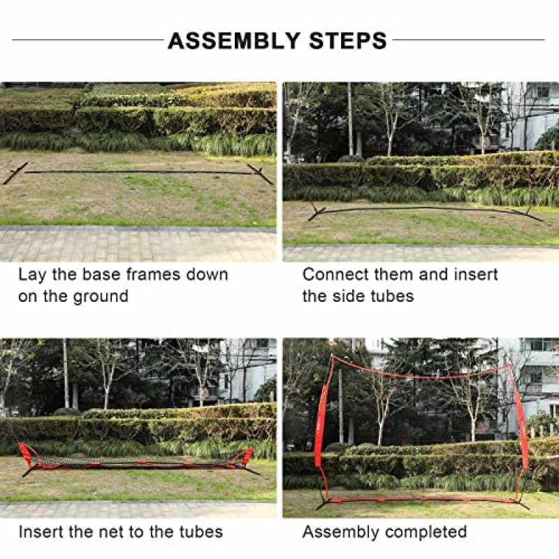 ZELUS 접이식 바리케이드 백스톱 네트 12x9피트, 라크로스, 야구, 농구, 축구, 필드 하키 및 소프트볼 연습 장벽용 네트, 뒷마당, 공원용 휴대용 타격 네트, 휴대용 가방 포함