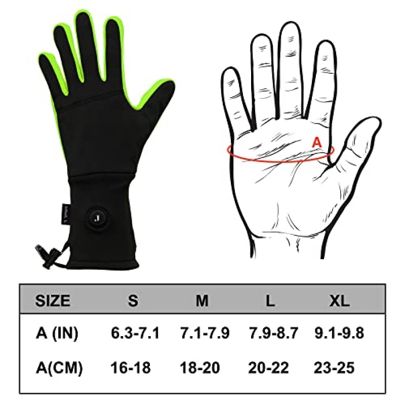 남성용 가열 장갑, 여성용 충전식 배터리 가열 장갑 라이너, 야외 스포츠 작업에 적합