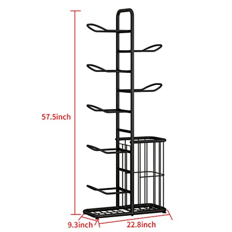 MLUPODY 7볼 스포츠 장비 보관 랙 볼 운동 장비 정리 스탠드, 차고 또는 실내 사용에 적합 - 장난감, 스포츠 장비 등 정리, 57.5