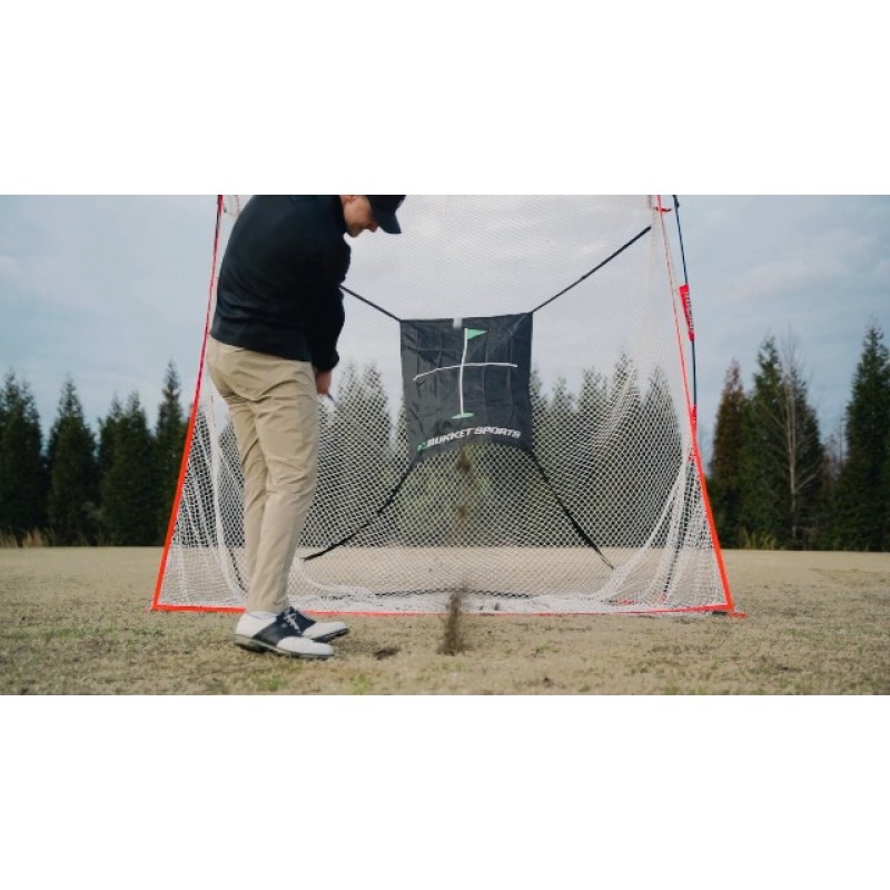 Rukket 9x7x3ft Haack Golf Net Pro, 실내 및 실외 운전 연습, SEC 코치 Chris Haack의 홈 스윙 훈련 보조 기구에서 전문 골프