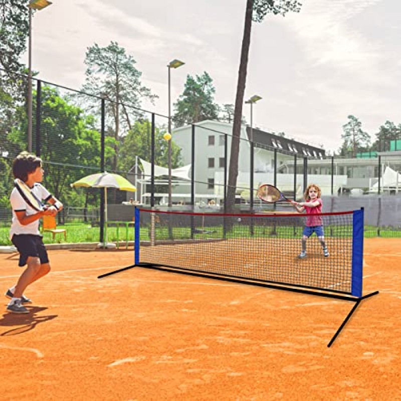 Sharellon 배구 네트, 휴대용 배구 네트, 어린이를 위한 높이 조절 가능한 배구 테니스 Pickleball 축구 훈련 네트 실내, 실외, 뒷마당, 해변, 진입로, 운반 가방이 있는 수영장