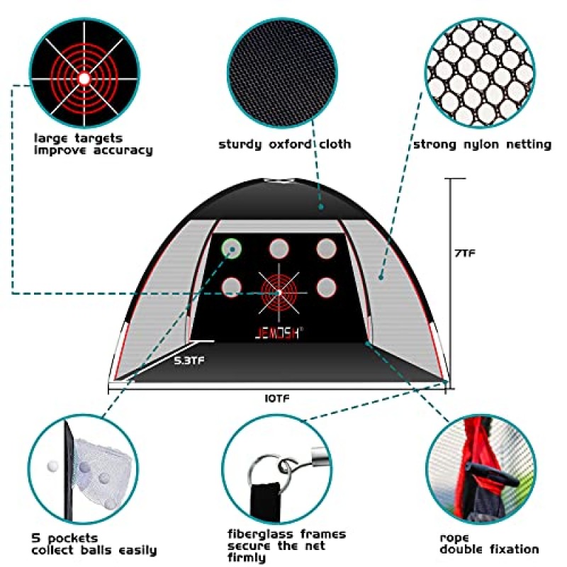 골프 네트, 잔디 매트가 포함된 10x7ft 골프 연습 네트, 뒷마당 운전용 골프 네트, 실내 실외용 골프 타격 시뮬레이터, 남성용 골프 선물, 훈련 장비, 스포츠 게임