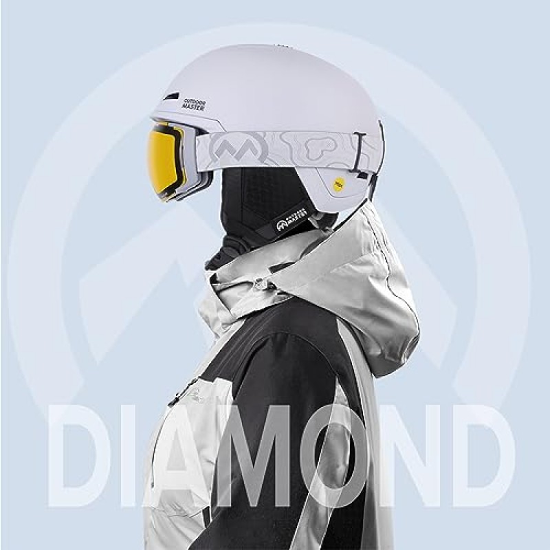 OutdoorMaster Diamond MIPS 스키 헬멧 - 남성 여성 및 청소년을 위한 스노우 스포츠 헬멧 스노우보드 헬멧