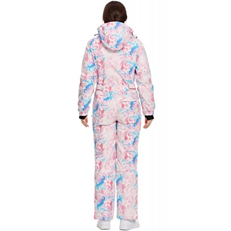 WANLISS Womens 원피스 다채로운 점프 슈트 Snowsuits 스노우 보드 스키 복 겨울 야외 스노우 스포츠 방수