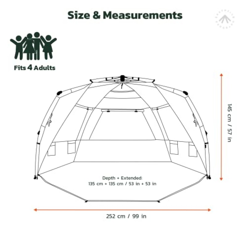 Easthills Outdoors Instant Shader 디럭스 XL 해변 텐트 Easy Up 99