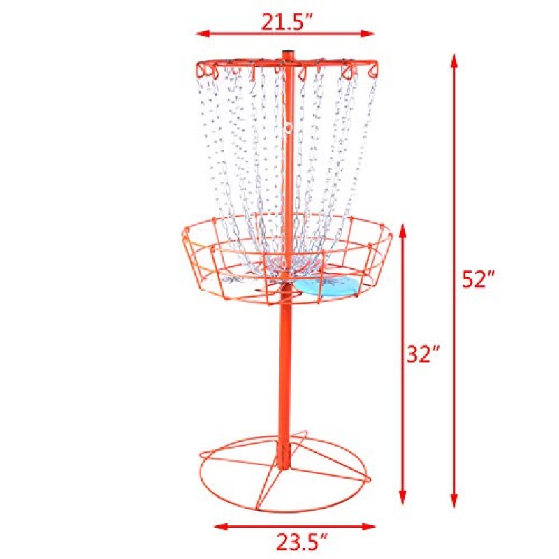 디스크 골프 바구니 휴대용 금속 디스크 골프 대상 플라잉 디스크 골프 연습 바구니 실내 및 실외