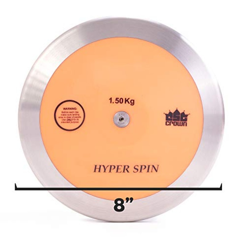 크라운 스포츠 용품 하이 스핀, 로우 스핀 또는 고무 원반 - 고등학교 및 대학교 선수를 위한 공식 육상 투구 원반, 하이 스핀 - 야외 대회 및 연습 원반
