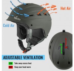 TurboSke 스키 헬멧, 스노우보드 헬멧, 스노우 스포츠 헬멧, 남성 여성 및 청소년용 오디오 호환 가능