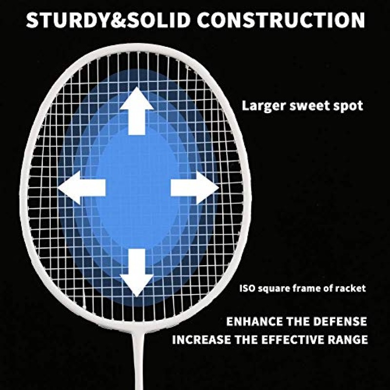 Senston 배드민턴 라켓 4개 세트, 야외 뒷마당 체육관용 배드민턴 세트, 경량 배드민턴 라켓 4팩, 나일론 셔틀콕 6개 포함