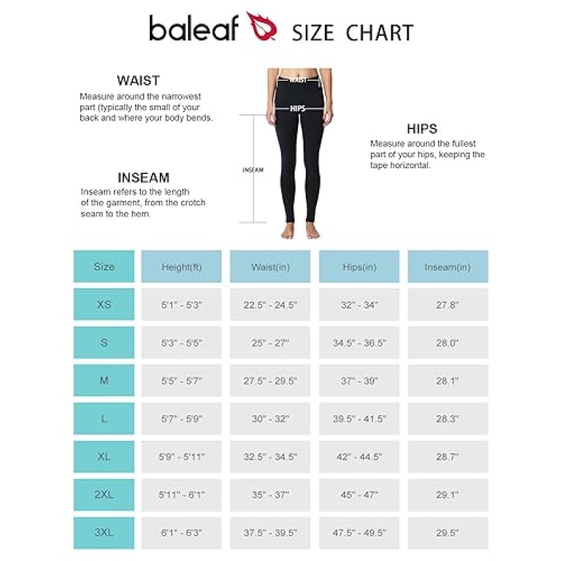 BALEAF 여성용 양털 안감 레깅스 보온 따뜻한 스타킹 하이 웨이스트 요가 바지 주머니가있는 추운 날씨