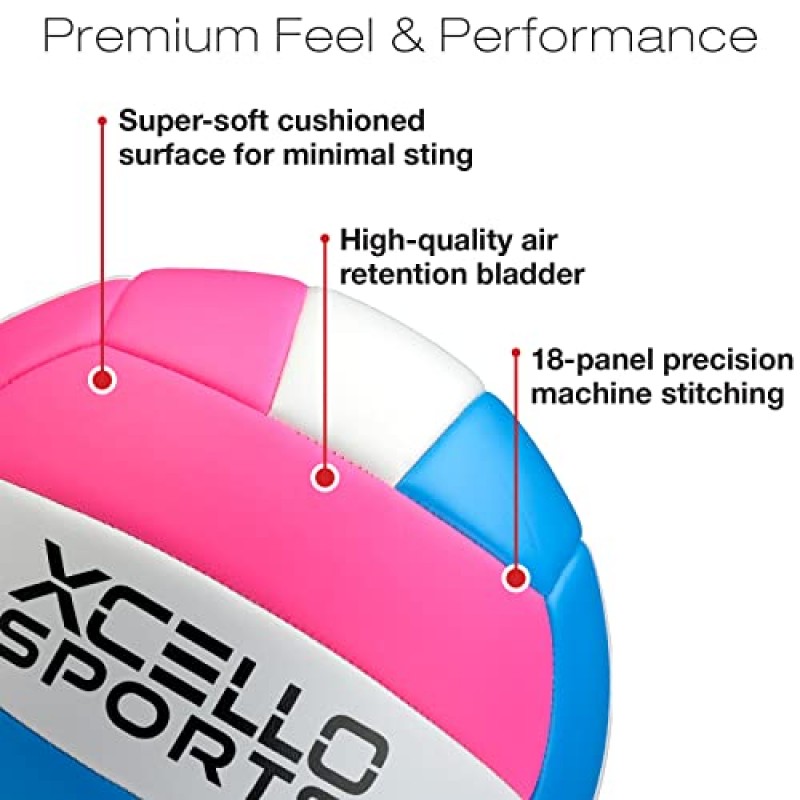 Xcello Sports 배구 다양한 그래픽(펌프 포함) 블루/그레이/화이트, 블루/핑크/화이트