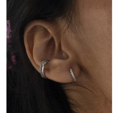 Seed2Stone Lab 재배 다이아몬드 후프 귀걸이 – 여성용 포장 장착 후프 – 925 재활용 스털링 실버 – 당신의 삶에 반짝임을 더하세요 – 선물을 위한 이상적인 쌍…