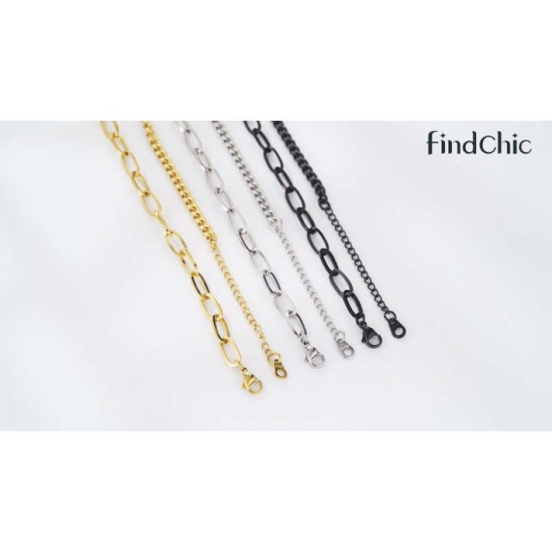 FindChic 수갑 목걸이 자물쇠 펜던트 맞춤형 수갑 팔찌 스테인레스 스틸/18K 골드 도금/블랙 연석 체인 연동 16인치/18인치 소녀 및 여성을 위한 우정 선언문 목걸이